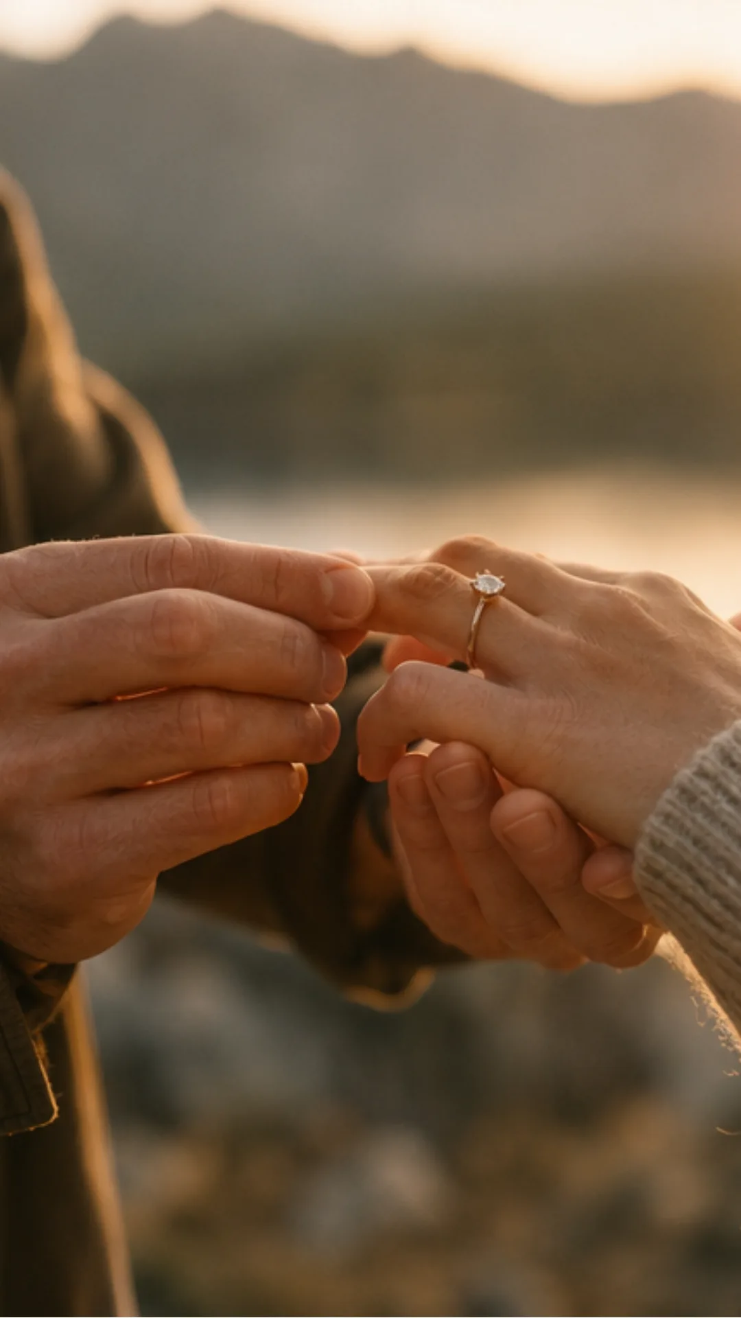 Ring slipped onto the finger during an unforgettable marriage proposal