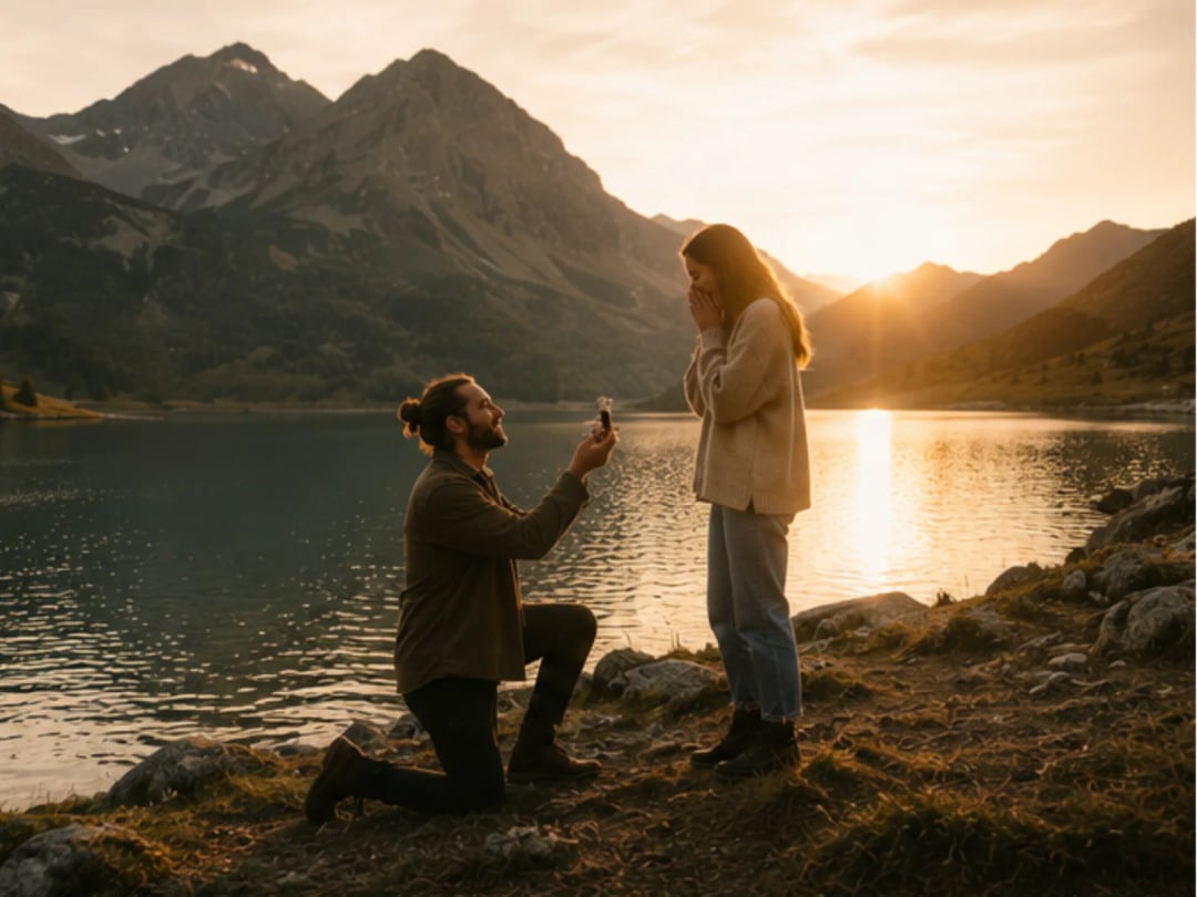 Couple surrounded by nature: a location idea for a marriage proposal in Provence