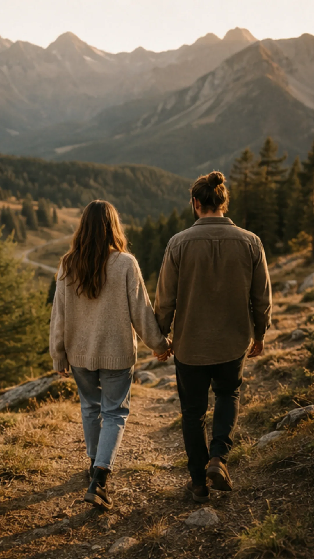 Close, emotional couple after a successful outdoor marriage proposal