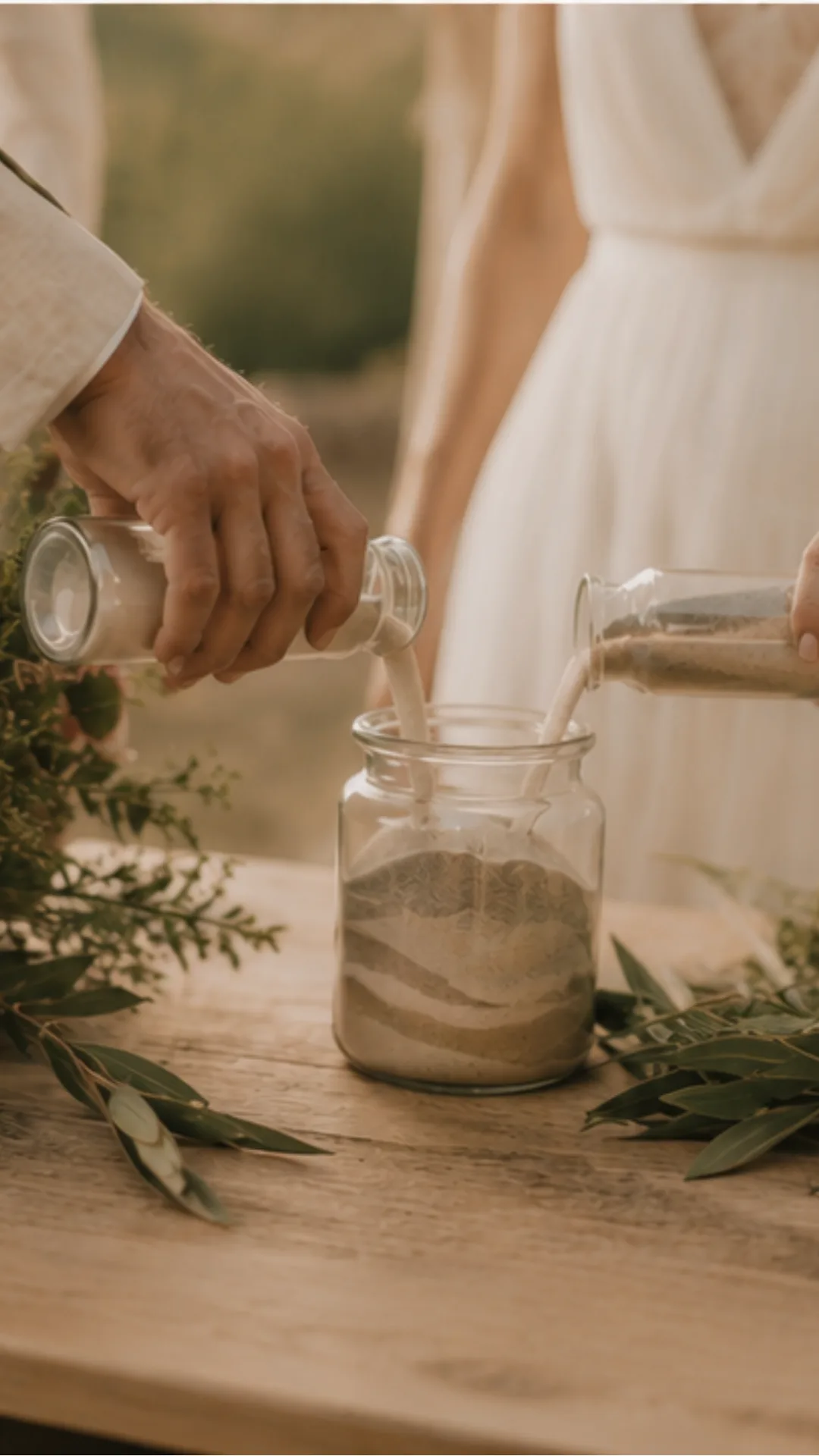 Rituel du sable cérémonie laïque mariage naturel